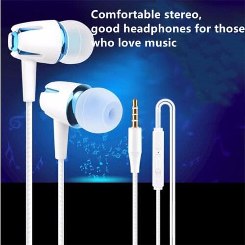 Wired Earphone Electroplating Bass Stereo In-ear Earphone with Mic Handsfree Call Phone Headset for Android for Ios 3.5mm 1.2