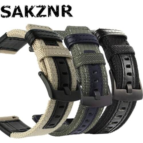 Leather+Nylon Watchband For Huawei Watch GT 2 Pro Strap Smart band Bracelet For Samsung Galaxy Watch 3 45mm Watch Accessories