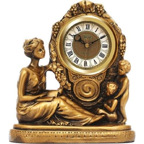 CHRISTMAS DECORATIONS FOR HOME EUROPEAN STYLE GODDESS CRAFT CLOCK CREATIVE MUTE LIVING ROOM DESK CLOCK ARCHAIZE CLOCK
