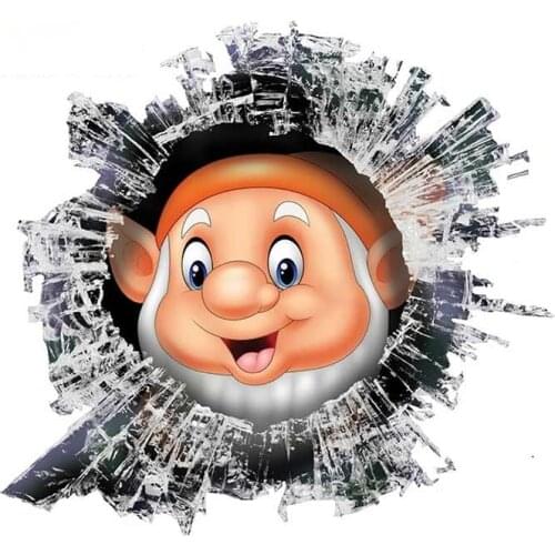 For Gnome Ripped Metal Car Styling Stickers Window Car Bumper Decoration Cartoon Vinyl Waterproof Car Sticker 13*12cm