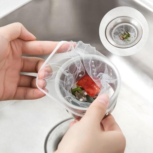 100pcs Sink Filter Net Mesh Kitchen Garbage Trash Bag Prevent Sink From Clogging Filter Bag For Bathroom Strainer Rubbish Bag