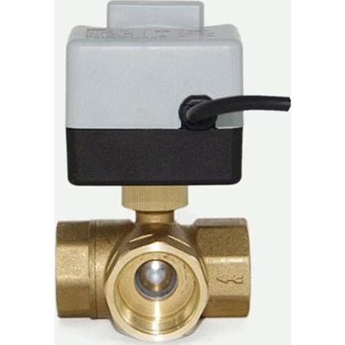 1-1/4“ 3 Way Motorized Ball Valve Electric Ball valve Three Wires Two Point Control Ball valve With Manual Switch
