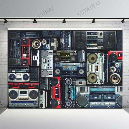 Old Musical Player Karaoke Stacked Background Child Portrait Photo Background Photography Backdrop Photocall Photo Studio Props