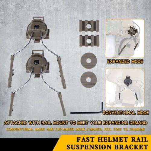 Tactical Helmet Rail Adapter Set Fast Helmet Rail Adapter Set Helmet Rail Suspension Bracket Airsoft Helmet Accessories Adapter