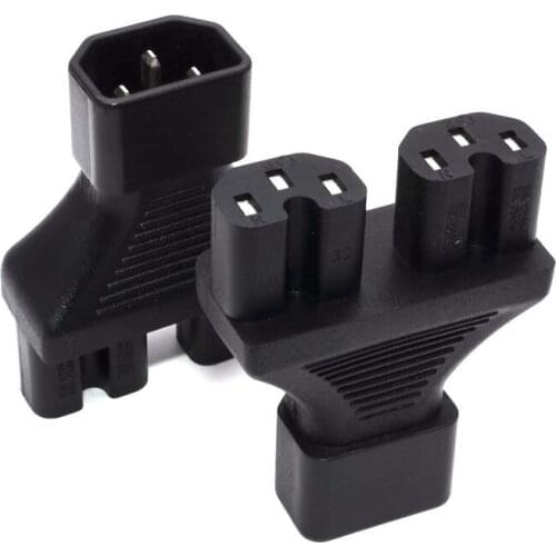 IEC320 C14 Male to Double C15 Female Extension Power connector IEC 320 Single C14 to Dual C15 Y Type Splitter Adapter adaptor
