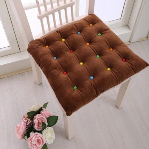 Solid Color Comfortable Seat Cushion Soft Breathable Tatami Pat Winter Thickened Chair Cushion Cute Dining Chair Cushion 40x40cm