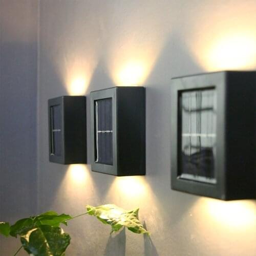 2PCS Led Solar Wall Lamp Outdoor Waterproof Modern Lights For Garden Household Porch Wall Lamp Decorative Outdoor Lighting