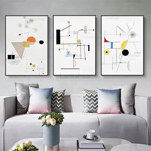Vintage Wassily Kandinsky Famous Geometry Abstract Canvas Painting Poster Prints Wall Art Picture for Living Room Home Decor