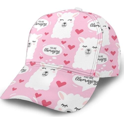You Are Llamazing Llama Pattern With Hearts Baseball Cap Fashion Men Hat Cap Summer Dad Hat Male Sports Hat