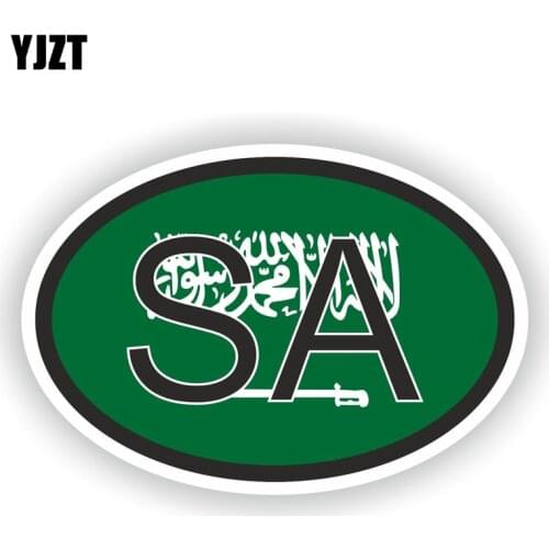 YJZT 14CM*9.5CM Car Sticker Saudi Arabia SA Country Code Funny Decal PVC 6-0348
