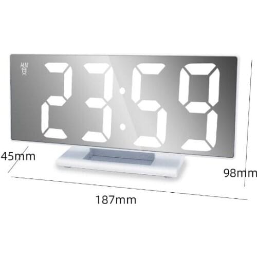 Mirror LED electronic digital clock multifunctional creativity student bedside alarm clock small birthday gift