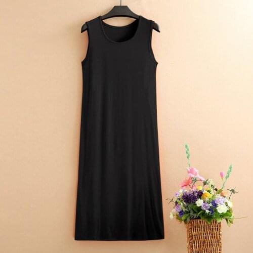 Modal Vest Dress Women 2020 Summer New Casual Sleeveless Dress black Slim Spaghetti Strap Dresses women
