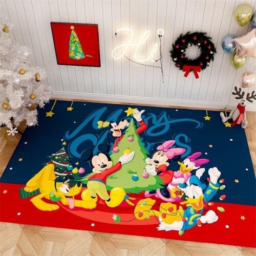 160x80cm Christmas Mickey Door Mat Kids Rug Play Mat Boys Girls Game Mat Bedroom Kitchen Carpet Indoor Bathroom Mat Gift