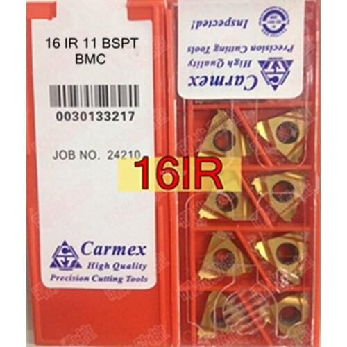 16IR 11BSPT 14BSPT 19BSPT BMC Carmex External Threaded carbide inserts Processing: alloy steel, etc Free shipping