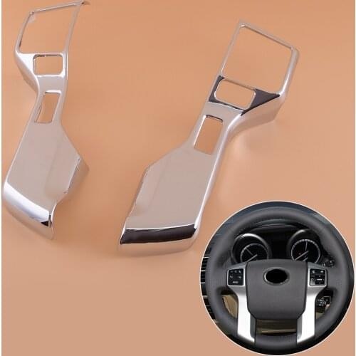 2Pcs Chrome Steering Wheel Cover Trim Fit for Toyota Tacoma 2016 2017 2018 2019 2020