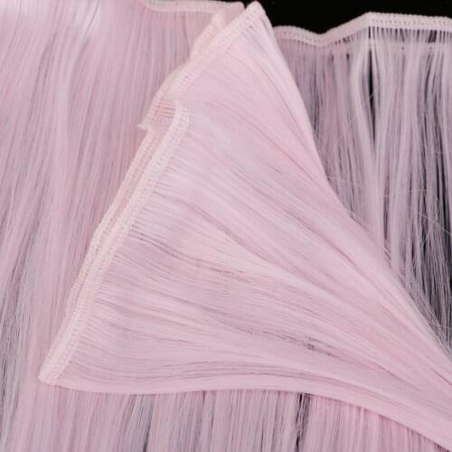 25cm High-temperature Wire Straight Wig Girl Doll Clothes Accs Light Pink #3