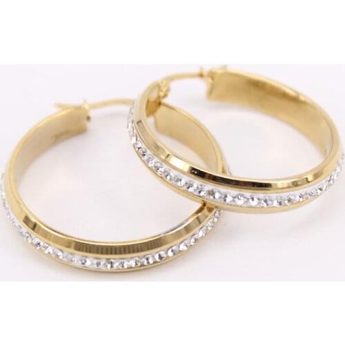 30mm 35mm 40mm Classic Stainless steel fashion jewelry Hoop earrings Women fashion Popular in Europe sell like hot cakes LH1024