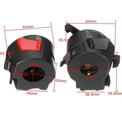 7/8" 12V Handlebar Control Switch Push Button Switch Motorcycle Horn Turn Signal Headlight Electric Start Switch Connector