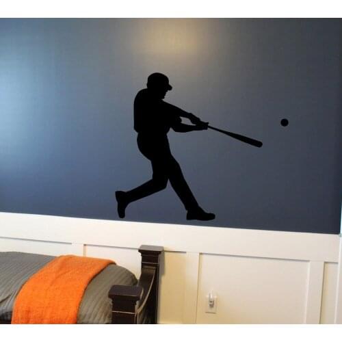 Baseball Hitter Wall Stickers Softball Low Swing Vinyl Playroom Interior Home Self Wall Decal PVC Kids Nursery Art Decor SYY210