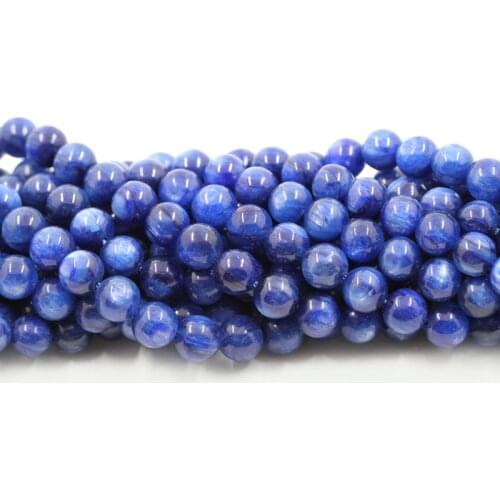 Natural 6mm 8mm 10mm Cyanite Beads High Quality Blue Kyanite Round Loose Stone Accessories For Jewelry Making Bracelet Necklace