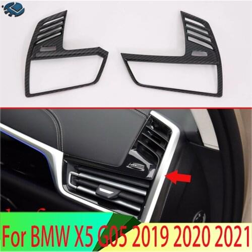 For BMW X5 G05 2019 2020 ABS Chrome Air Vent Outlet Cover Dashboard Trim Bezel Frame Molding Garnish Accent Styling