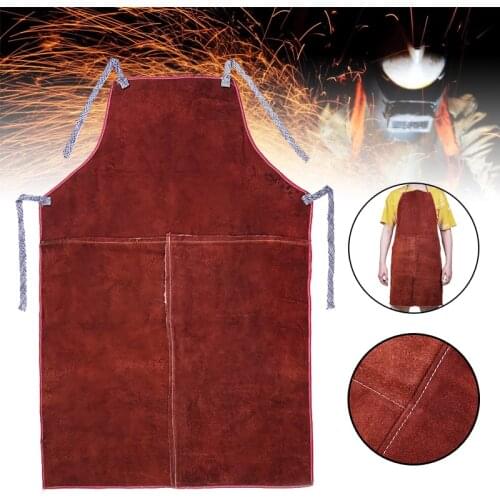 60cm*90cm Welding Apron Welder Heat Insulation Protection Cow Leather Apron Safety Workwear Welding Equipment