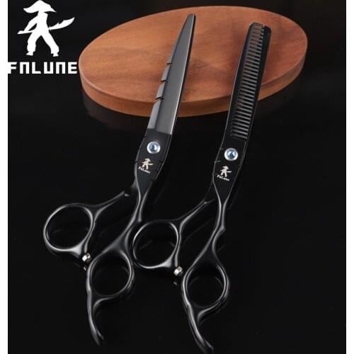 FnLune 6.0 japan steel Professional Hair Salon Scissors Cut Barber Accessories Haircut Thinning Shear Hairdressing Tool Scissors