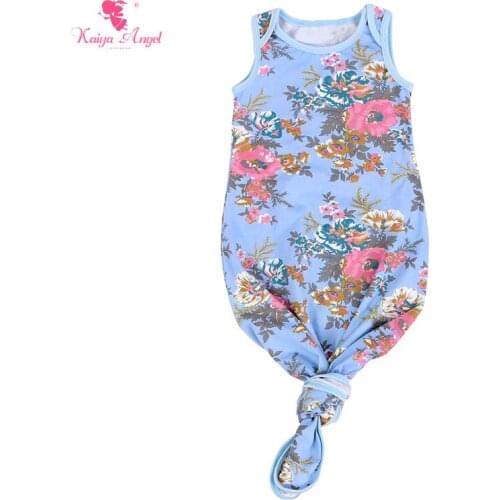 Kaiya Angel Baby Sleep Gown Sleeveless Infant Sleep Gowns Solid Color Sleep Tie Gown Sleep Sack Boys Girls Clothes 0-24M