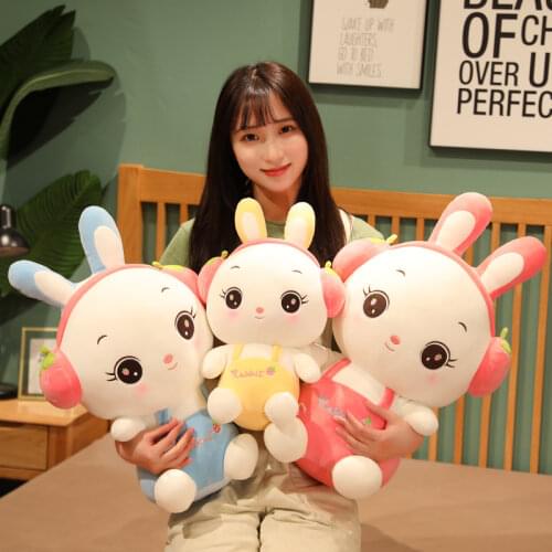 Kawaii Фруктовый кролик headphones rabbit fruit rabbit cosplay plush animal toy pillow filled with anti-crowding decoration gift