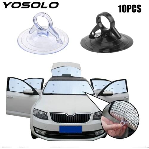 YOSOLO 10 PCS Car Sunshade Suction Cup Automotive Interior Strong pull ring dovetail suction cup 45mm Diameter PVC Material