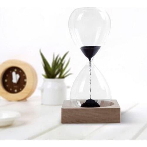 Creative Hourglass Hand-Blown Magnetic Sand Timer Clock Ampulheta Home Decoration Crafts Valentines Day Present