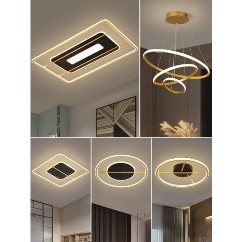 Living room lamp Nordic simple modern light luxury led ceiling lighting atmosphere rectangular lamp combination whole house