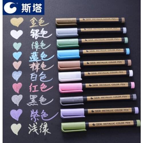 STA Metal Marker Metallic Highlighter Markers Pens Writing Marking Ceramic/Plastic/Glass/Steel/Wood/Clothes Design Mark Pen 8151