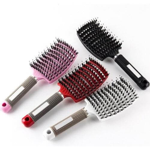 Hair Scalp Massage Comb Curl Hair Brush Nylon Womens Wet Curl Hair Brush Hairstyling Tool Anti Static Multi Color