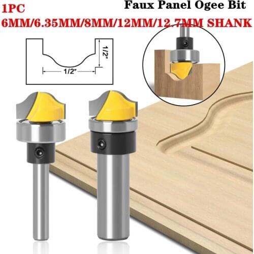 1pc Tipped Imitation Panel Ogee Wood Router Bit Tungsten Wood Milling Cutters Woodworking Tools 6.35mm/8mm/12mm/12.7mm Shank
