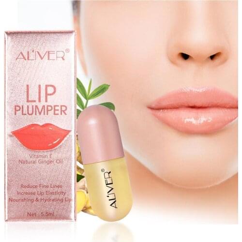Natural Ginger Essential Oil Vitamin E Lips Plumper Plumpers Moisturizer Repairing Long Lip Care Lasting Lip Sexy Reduce Li J4D7