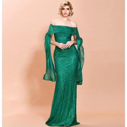 2020 New Off-Shoulder Evening Dresses Formal Dresses Evening Gown Ruffles Mermaid Dresses Women Elegant Party Dresses