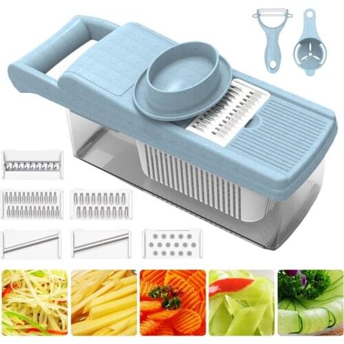 Vegetable Cutter Slicer Grater With Stainless Steel Blade 8 in 1 Vegetable Slicer Potato Carrot Peeler Kitchen Tool