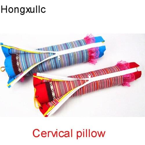 Coarse cloth cervical pillow health care repair neck candy pillow round pillowcase buckwheat shell pillow