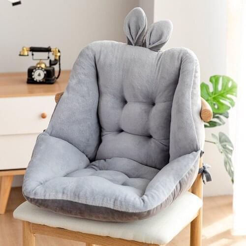 Semi-enclosed Office Back One Chair Cushion Double Velvet Thicken Plush Warm Soft Cozy Seat Cushion Book Room Dining Chair Pad