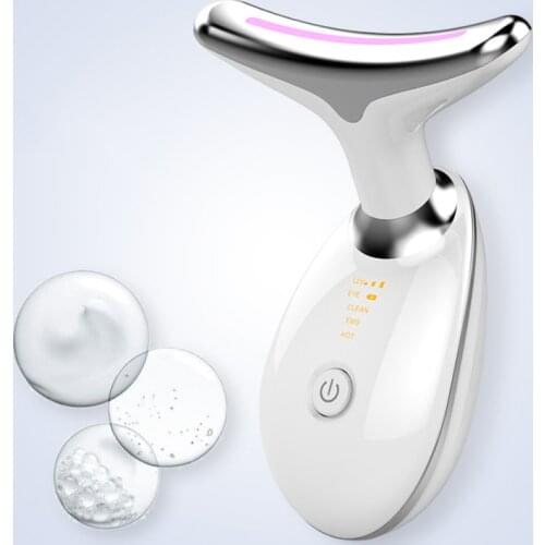 Neck Face Beauty Device 3 Colors LED Photon Therapy Skin Tighten Reduce Double Chin Anti Photon Wrinkle Remove Skin Care Tools