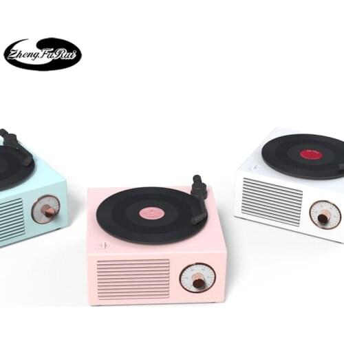 Retro atom vinyl record player bluetooth speaker audio desktop wireless multi-function mini speaker creative gift