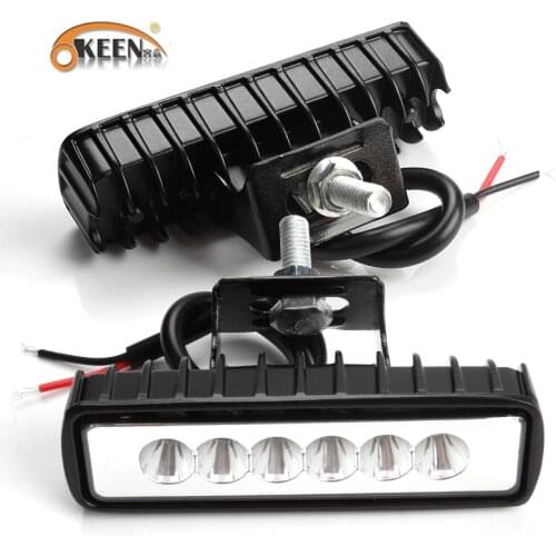 OKEEN 18w LED Work Light 12V Spotlight for Off Road Truck Bus Boat Fog Light Car Light Assembly ATV Daytime Running Light White