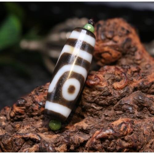 UPD0321A057 Tibetan Oily Old Agate Patina 2 Eye Love Symbolize Totem dZi Bead Amulet 5A+ LKbrother Top Quality