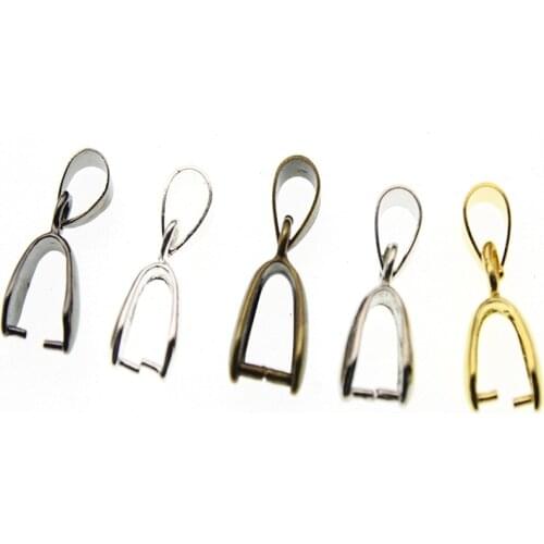 20pcs/lot Necklace Pendant Pinch Clip Bail Clasps Hooks Connector Clip Fermoir Connecteur Collier For Necklace Pendant DIY