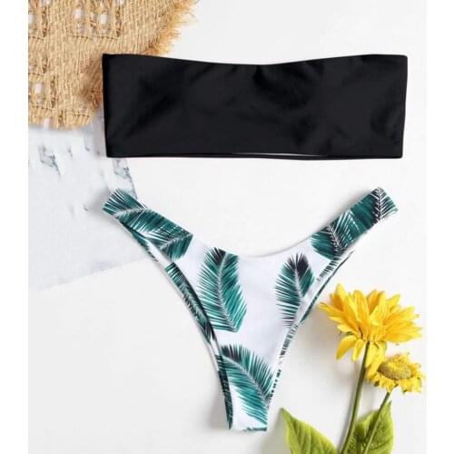 Women Bikini Set Sexy Print Summer Biquini Push Up Padded Bikinis Swimwear Bather Swimsuit Female Bikini Beachwear Wire Free D17