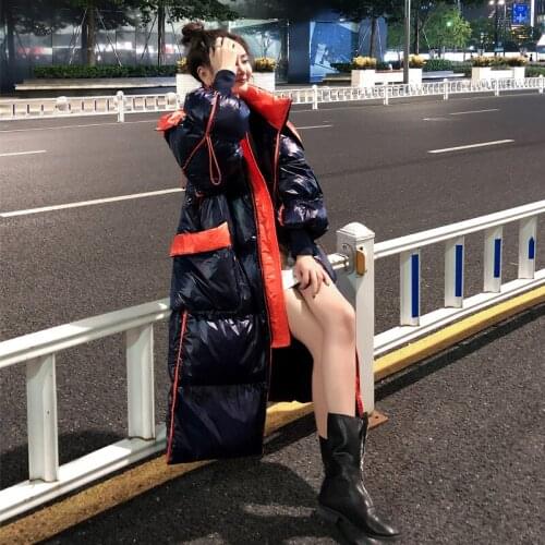 Women duck down jacket winter down coat Hooded Parkas Female Loose Waterproof Lantern sleeve mujer chaqueta KBDLS01 LXR145