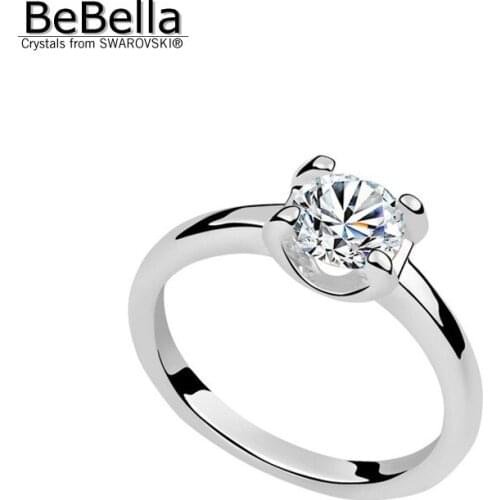 BeBella Simple Cubic Zirconia Ring Made With Crystals From Swarovski Gems Zirconia With Laser anti-counterfeit For Women