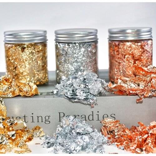 Gilding DIY Nail Art Decor 3g Imitation Gold Sliver Copper Foil Sequins Glitters Craft Leaf Flake Sheets Bulk Foil Paper