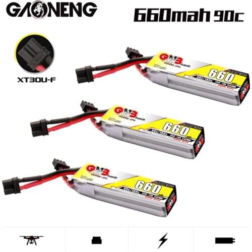 1-5Pcs GAONENG GNB 2S 7.6V HV Lipo Battery 660mAh 90C/180C XT30U-F Plug for Happymodel FPV Racing Cine Whoop BetaFPV RC Drone